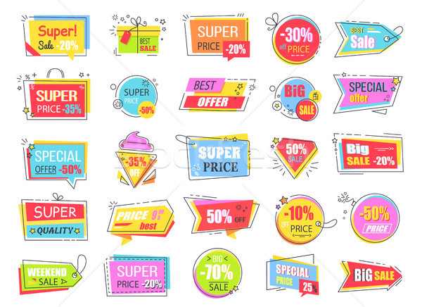 Collection of Colorful Sale Coupons and Tags Stock photo © robuart