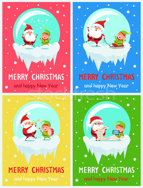 Merry Christmas Activities Vector Illustration Stock photo © robuart