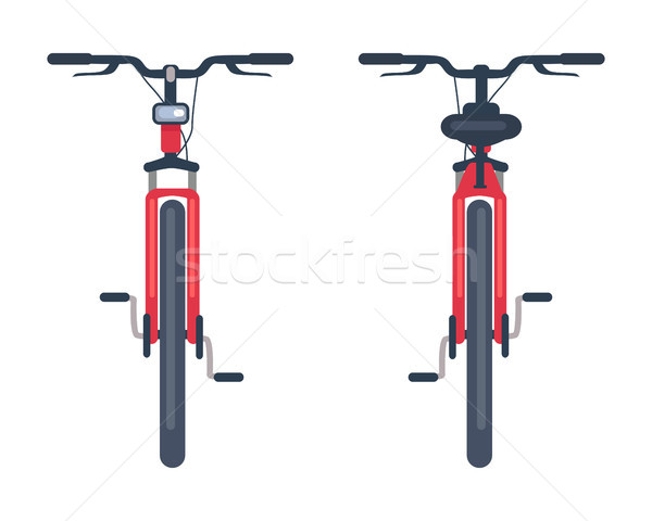 Stock photo: Bike with Pedals and Rudder Front View, Bicycle