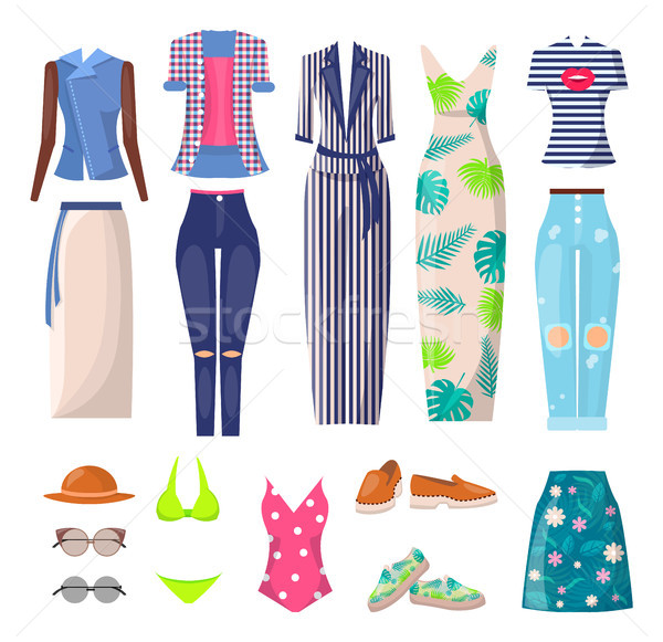 Summer Mode Clothing Set, Vector Illustration Stock photo © robuart