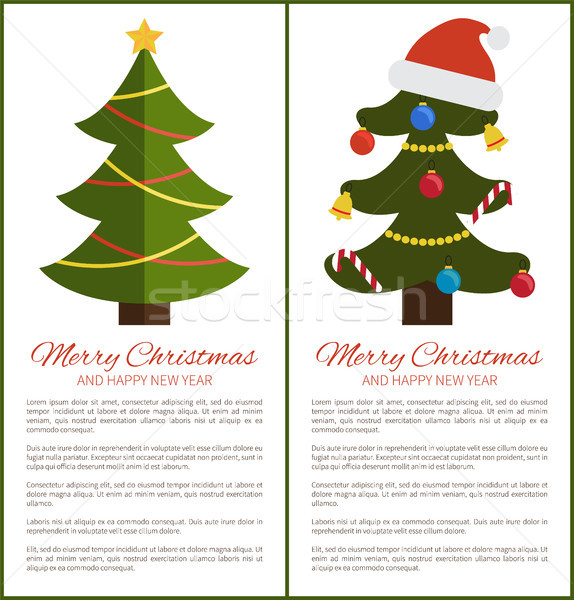 Stock photo: Christmas Tree Ornated with Toys Vector Illustration