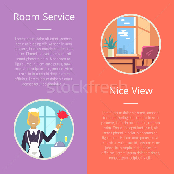 Room Service and Nice View Vector Illustration Stock photo © robuart