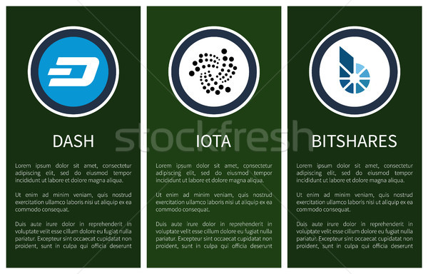 Stock photo: Round Cryptocurrency Symbols on Promo Posters