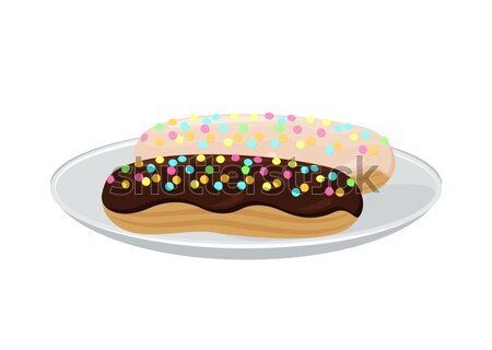 Pair of Yummy Glazed Cakes Vector Illustration Stock photo © robuart