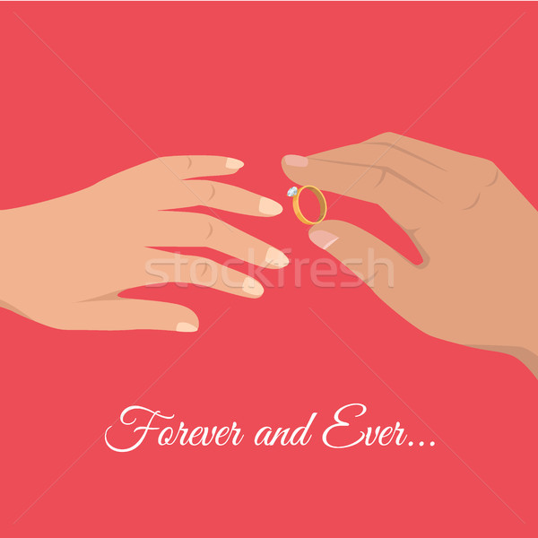 Stock photo: Marriage Proposal or Engagement Vector Concept