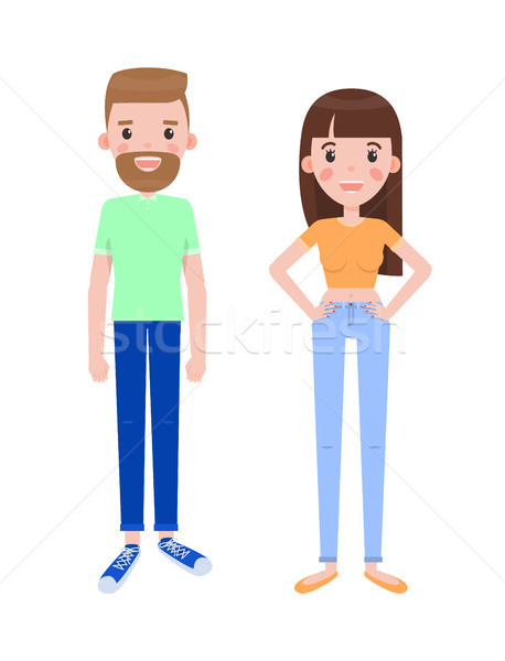 Man and Woman Everyday Apparel Vector Illustration Stock photo © robuart