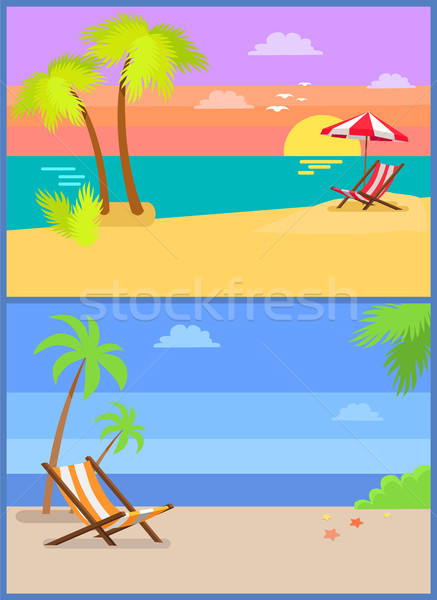 Day and Eve on Tropical Island Summertime Paradise Stock photo © robuart