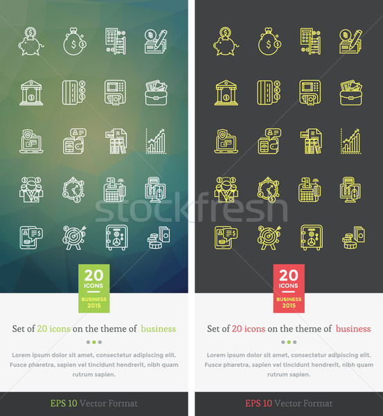 Set Icons on the Theme of Success Business Stock photo © robuart