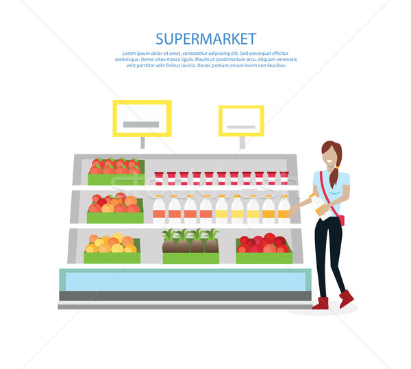 People in Supermarket Interior Design Stock photo © robuart