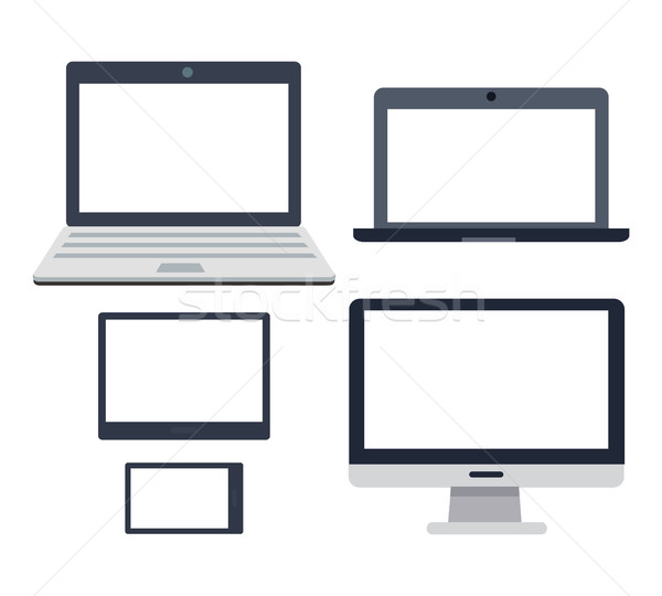 PC Devices Set. Collection of Realistic Monitors Stock photo © robuart