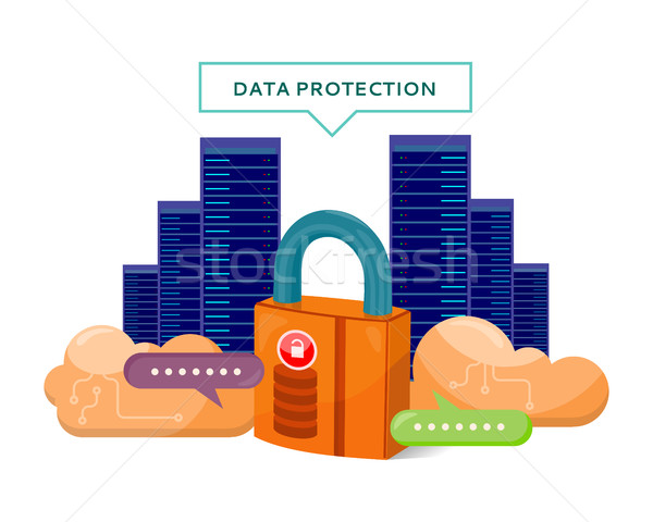 Data Protection Video Web Banner in Flat Style Stock photo © robuart
