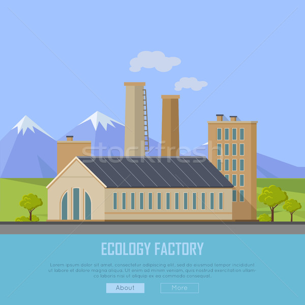 Ecologia fábrica teia bandeira eco fabrico Foto stock © robuart