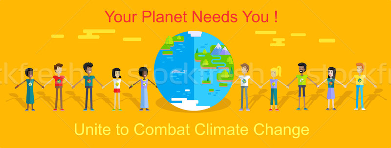 Saving Planet Earth Vector Concept in Flat Design. Stock photo © robuart