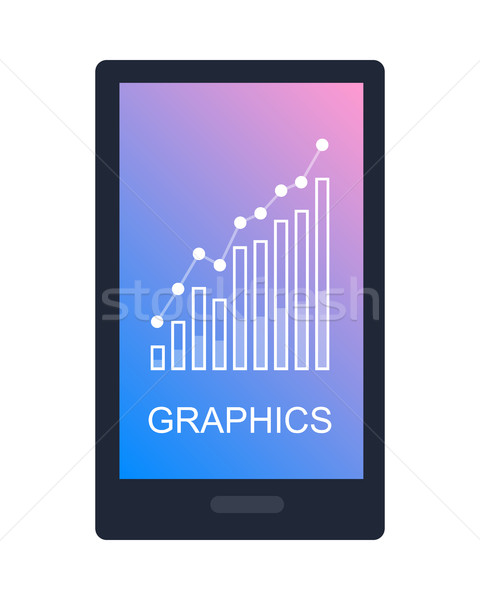 Grafika izolált okostelefon képernyő fehér emelkedő Stock fotó © robuart