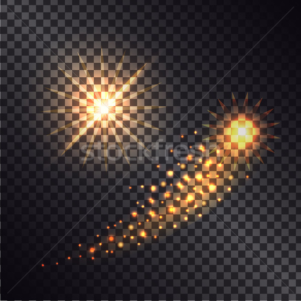 Bright Shooting Star with Shiny Trace Illustration Stock photo © robuart