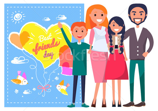 Best Friends Day Template Poster with Family. Stock photo © robuart