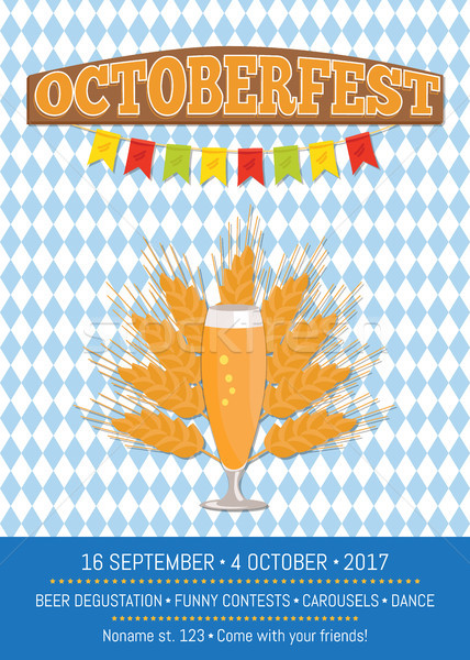 Stock photo: Octoberfest Creative Poster with Information Beer