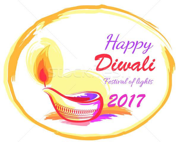 Foto stock: Feliz · diwali · festival · luces · banner · decorado