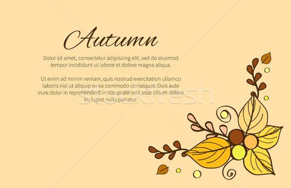 Herbstsaison Grußkarte dekoriert Bouquet Blätter Perlen Stock foto © robuart