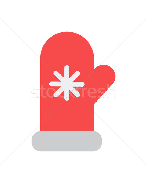 Stockfoto: Wanten · icon · gebreid · sneeuwvlok · vector · item