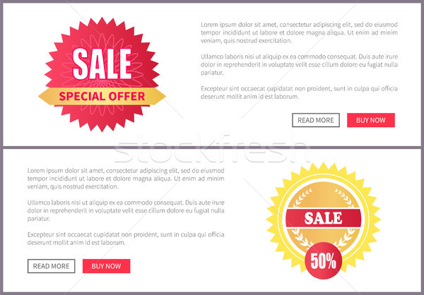 Sale Special Offer Pages Set Labels Laurel Branche Stock photo © robuart