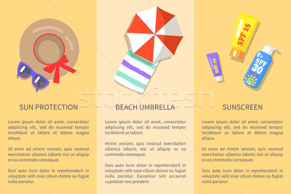 Summer Attributes Collection with Texts Poster Stock photo © robuart