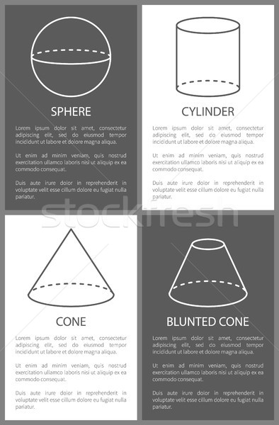 Sphere Cylinder Cone and Blunted Cone Shape Vector Stock photo © robuart