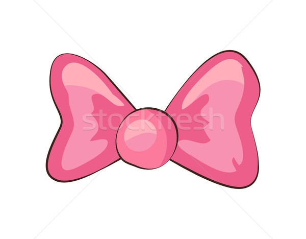 Pink Bow Silky Decorative Element Isolated White Stock photo © robuart