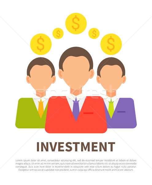 Investment Poster with Businessmen and Coins Icons Stock photo © robuart