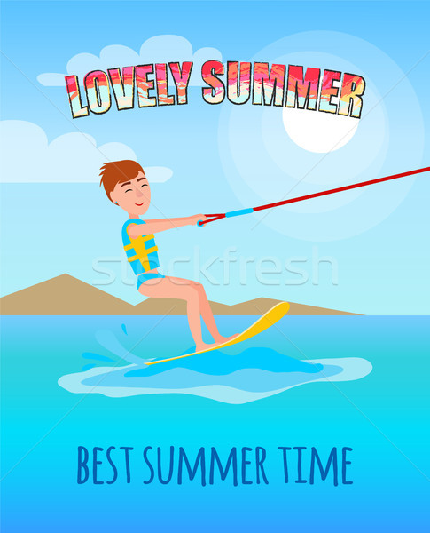Stock photo: Lovely Summer Best Summertime Poster Kitesurfing
