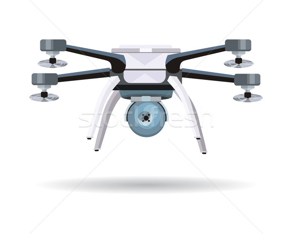 Flying Drone Vector Illustration in Flat Design Stock photo © robuart
