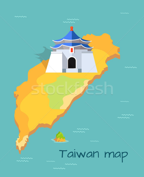 Majestic Chiang Kai-shek Memorial Building on Map Stock photo © robuart