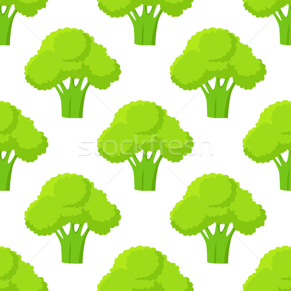 Broccoli Green Head or Flower Bud Seamless Pattern Stock photo © robuart