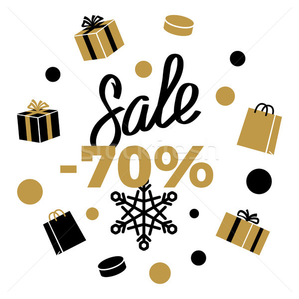 70 Sale Winter Discount Sign on White. Vector Stock photo © robuart