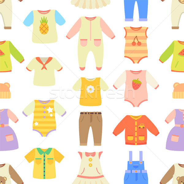 Baby Clothes Poster Pattern Vector Illustration Stock photo © robuart