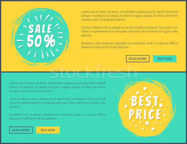 Stock photo: Half Price Special Offer Cards Vector Illustration