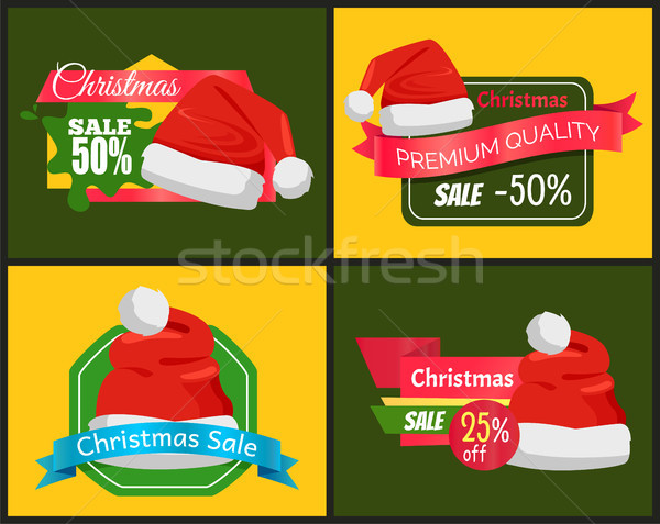 Stock fotó: Szett · karácsony · vásár · bannerek · csinos · piros