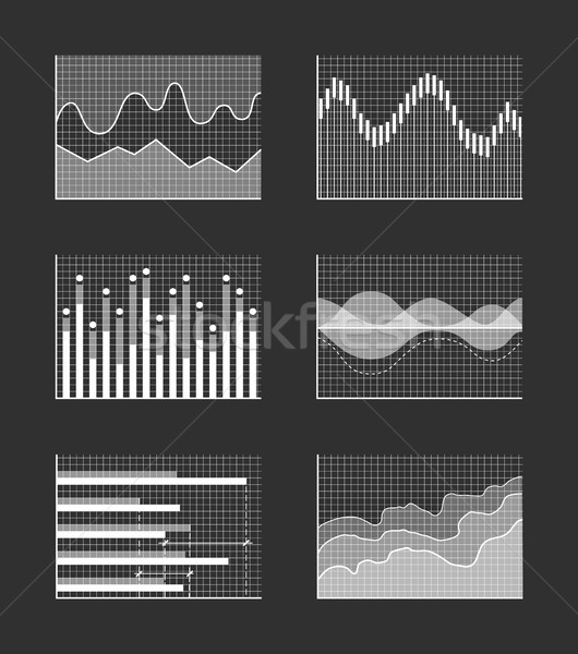 ストックフォト: チャート · ビジネス · 情報 · 無色 · セット · コレクション