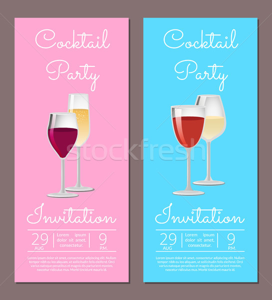 Cocktail Party Invitation Poster Template Info Stock photo © robuart