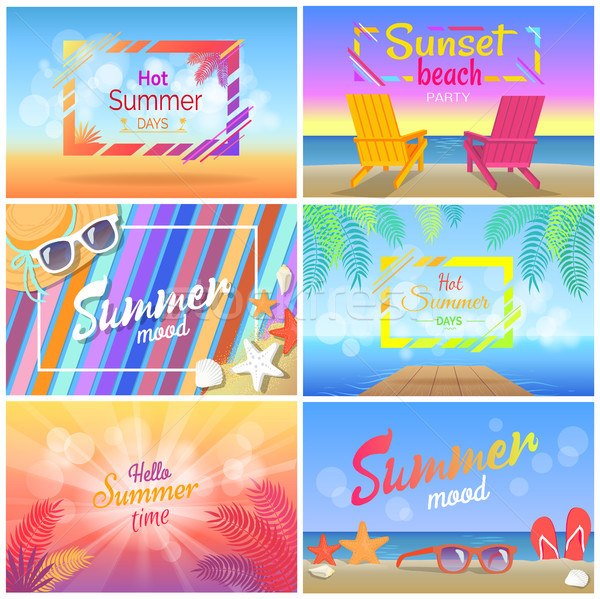 Hot Summer Days 2018 Sunset Beach Party Summertime Stock photo © robuart