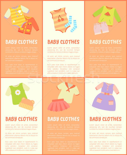 Baby Clothes Collection Text Vector Illustration Stock photo © robuart