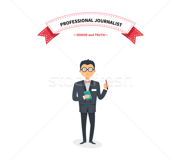 Journalists Team People Group Flat Style Stock photo © robuart