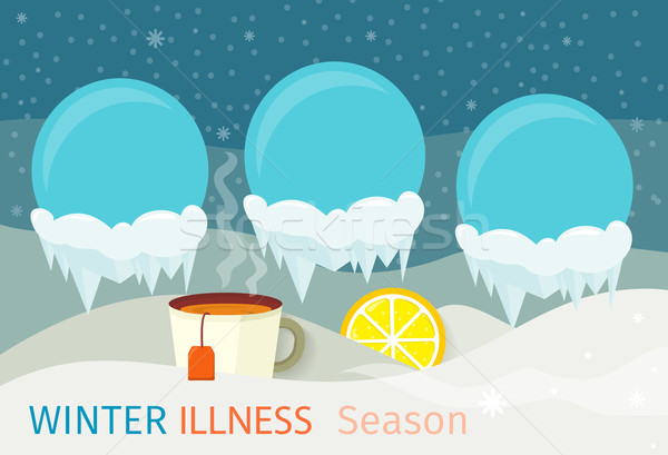 Winter ziekte seizoen mensen ontwerp koud Stockfoto © robuart