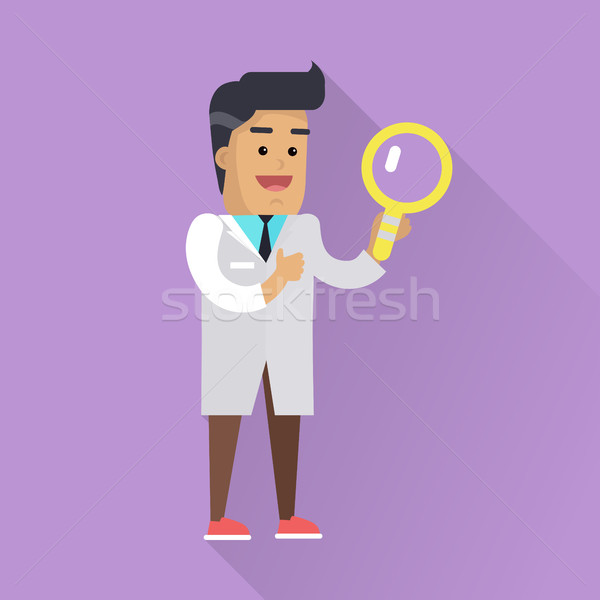 Scientist at Work Vector Flat Style Illustration Stock photo © robuart