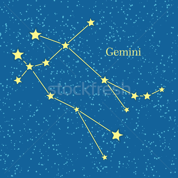 Night Sky with Gemini Constellation Illustration Stock photo © robuart