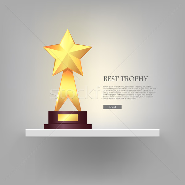 Best Gold Star Trophy Standing on White Shelf Stock photo © robuart