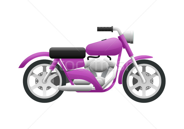 Vervoer illustratie violet motorfiets tijdgenoot Stockfoto © robuart