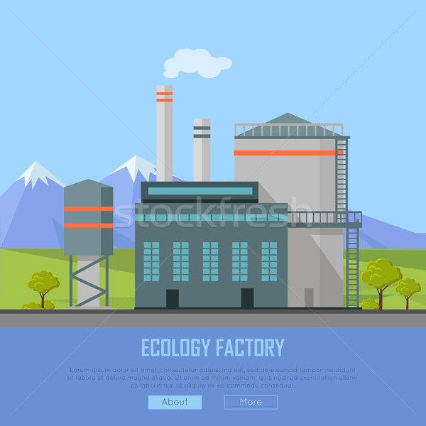 Ecologie fabrică web steag eco fabricaţie Imagine de stoc © robuart