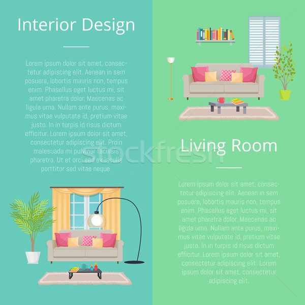 Design interior camera de zi colectie postere text esantion Imagine de stoc © robuart
