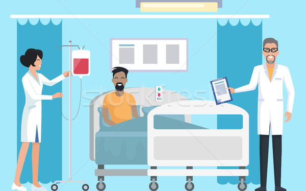 Patient in Hospital Room on Vector Illustration Stock photo © robuart